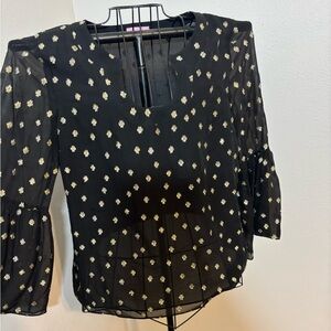 Lilly Pulitzer Black Floral Women's Top